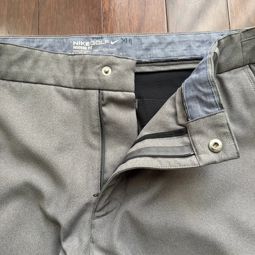 Nike Men's Golf Pants Dri-Fit Size 32x34 Modern Fit Adjustable Ankle Cuffs Gray